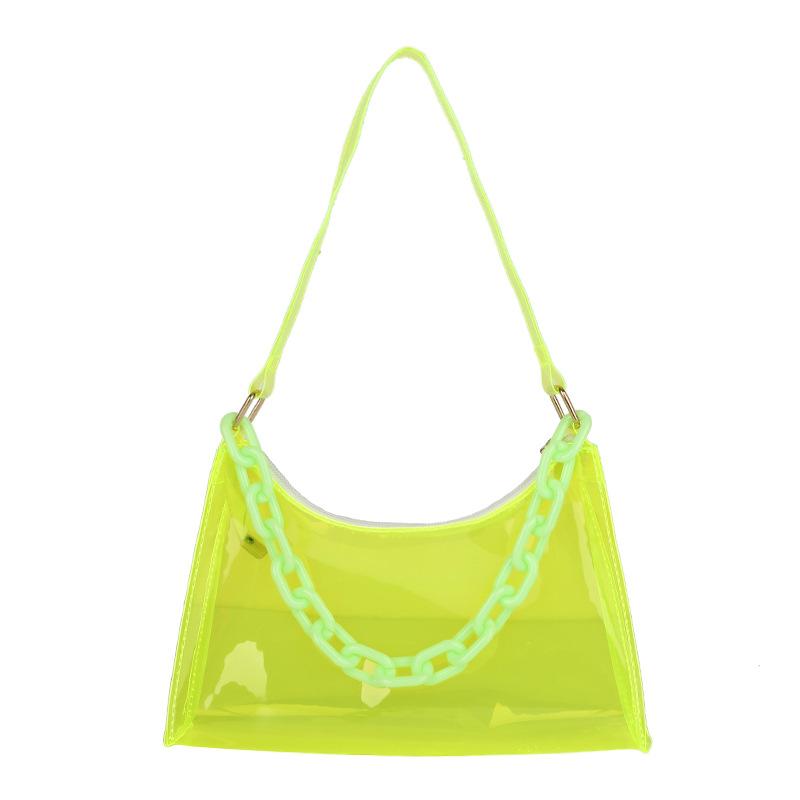 2025 Summer New Fashion Women's Bags Ins Small Fresh Jelly Bag Solid Color Transparent Women's Armpit Bag Small Shoulder