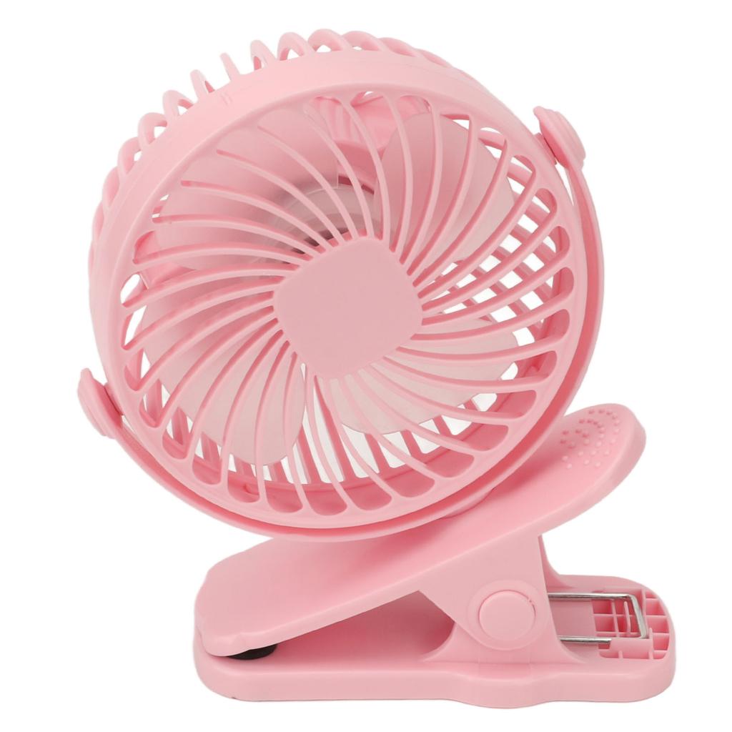 Clip On Fan ABS 720 Degree 3 Gears Noiseless USB Battery Powered Mini Fan for Desktop Office