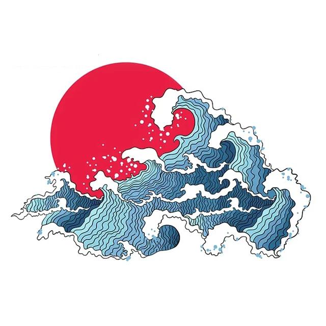 Для японского пейзажа силуэт комикс наклейка личность творческие наклейки водонепроницаемые украшения