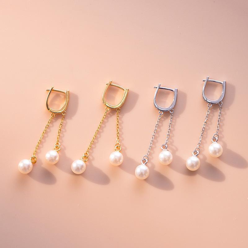 Серьги-кисточки Banyan Tree S925 Silver Pearl - элегантный французский модный тренд