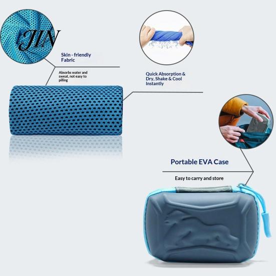 Sweat Absorbing Fitness Towel 1/5Pcs Cooling with Carrying Case, Quick Dry Absorbent Ice for Moisture-wicking Sports Neck & Face, Breathable