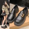 British Style Small Leather Shoes Women's 2024 New Spring and Autumn Explosion Platform Loafers Black Jk Shoes Versatile Single Shoes