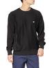 Sweatshirt Long Sleeve Fleece Cotton 10oz One Point Logo Embroidery Reverse Crew Neck Sweatshirt Midnight Black S [Champion] 100% Weave(R) C3-T016