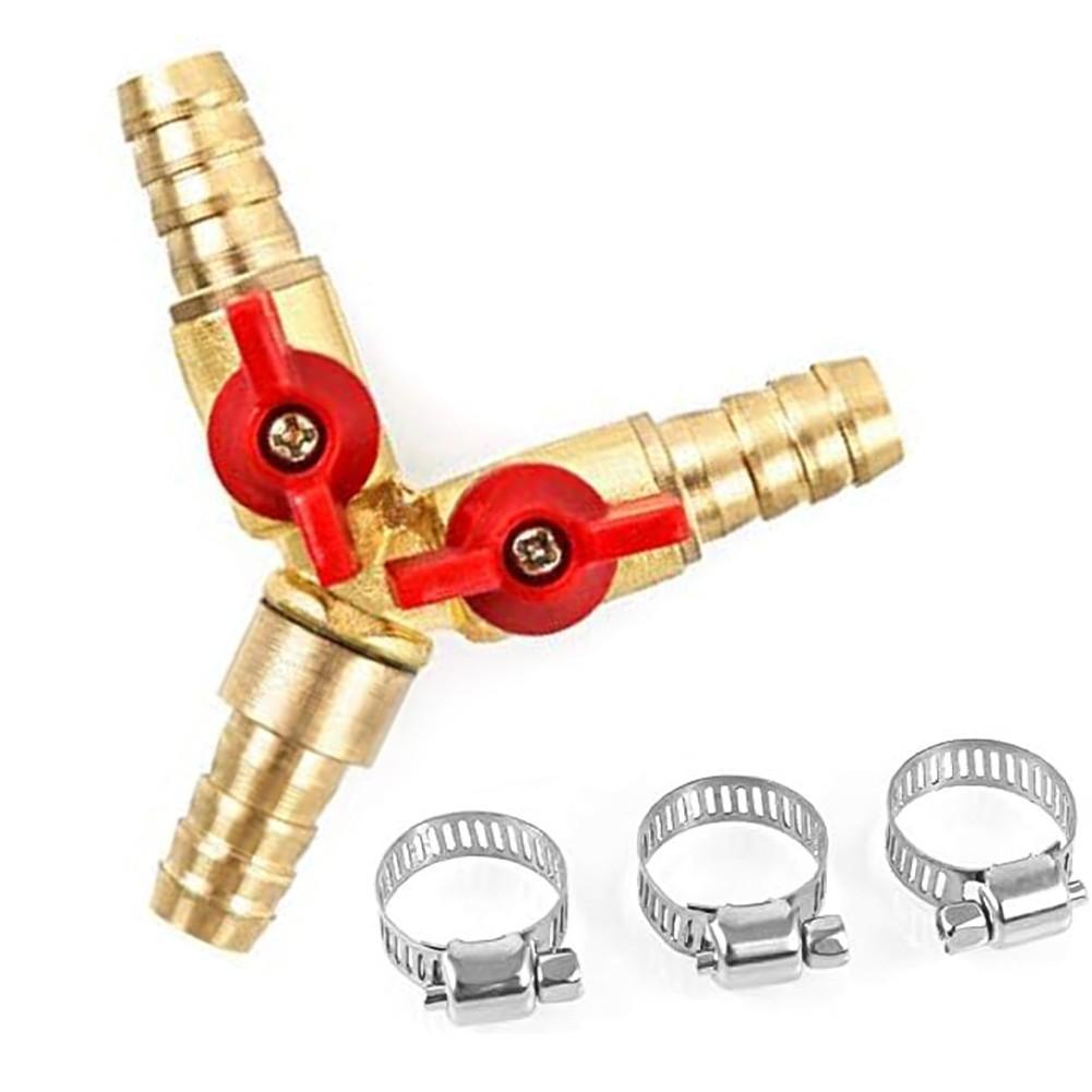 3 Way Hose Connector Y Splitter Ball Valve for Joinery Faucet Air Water Gas