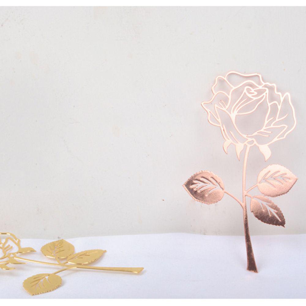 Stainless Steel Bookmark Electroplated Metal Bookmark Rose Metal Bookmark Stylish For Readers Gift Giving Valentine's Day
