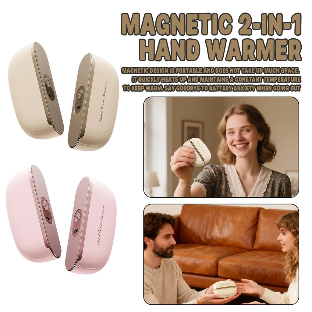 Грелка для рук, портативная карманная грелка для рук, магнитная электрическая грелка для рук, креативная раздельная грелка для рук, портативная грелка для улицы, два в одном.