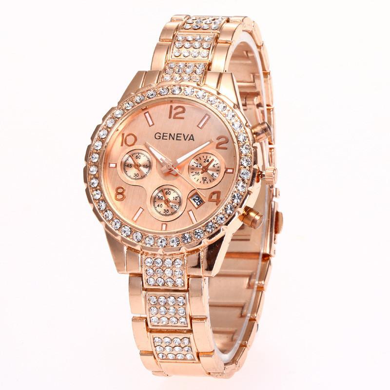 Элегантные часы из сплава, мужские, деловые, с акцентами и календарем, кварцевый механизм