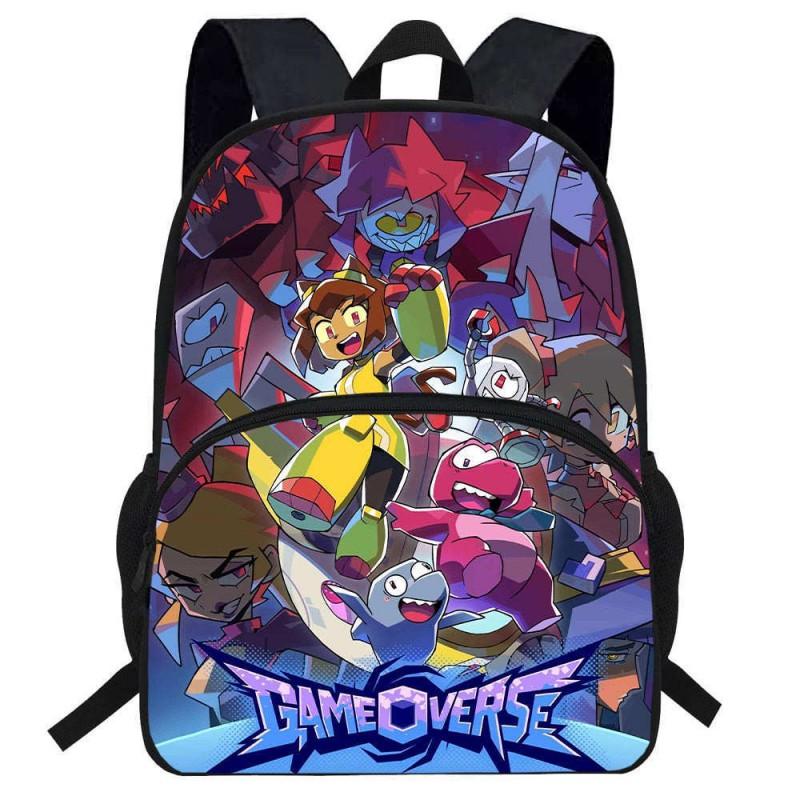 Kids Cartoon Backpack School Lightweight Ergonomic Dual Strap Bag With Printed Design Oxford Fabric Grade 1-2 Students