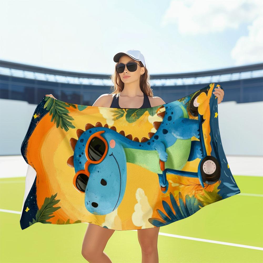 Dinosaur Beach Towel Blanket Oversized Microfiber Pool Towel Suitable for Lightweight Quick-Dry Bath Accessory for Travel