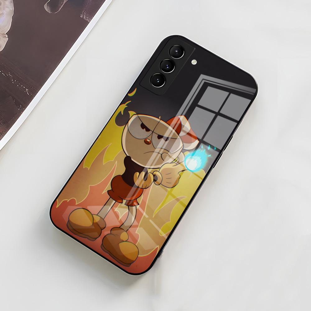 C-Cuphead-tapiz Phone Case For Samsung A56 A36 A26 A16 A15 A25 A35 A55 A14 A34 A24 A54 Glass Case