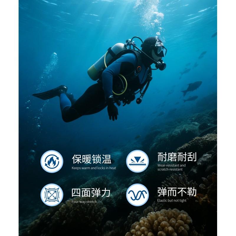 5mm Mens Long Sleeve Hooded Wetsuit Spearfishing Warm Neoprene Diving Suit Surfing Swimming