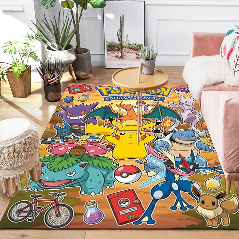 Pokémon A Elegant Soft Non-slip Washable Area Rug Floor Decor Home Living Room Bedroom THW