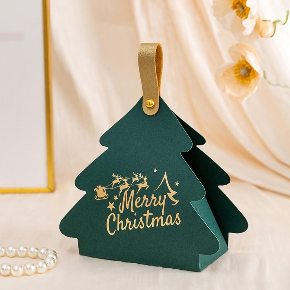 5pcs Triangle Shape Candy Gift Box Cardboard Holiday Gift Packaging For Christmas Party