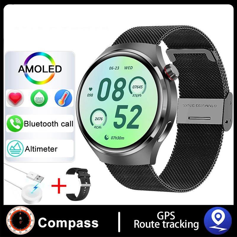 2023 Новые умные часы NFC, мужские спортивные часы с голосовым вызовом GT4 Pro, компас, GPS-трекер, водонепроницаемые умные часы