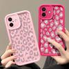 Розовый леопардовый узор с противоударным рисунком для iPhone 16 15 14 Plus 13 12 11 Pro Max Xs Xr 8 7 матовый мягкий чехол из ТПУ для защиты линз от падений