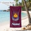 West Ham United FC Custom Name Printed Beach Towel Personalized Soft Towel For Swimming Beach Travel