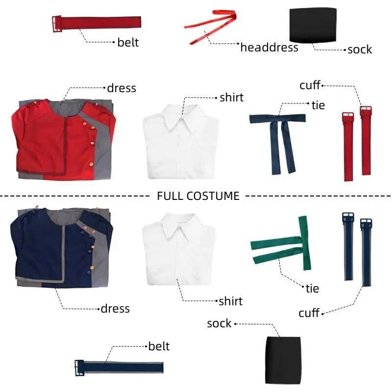 Костюм для косплея Lycoris Recoil Nishikigi Chisato Inoue Takina, платье для косплея, униформа, парик, костюмы на Хэллоуин для женщин