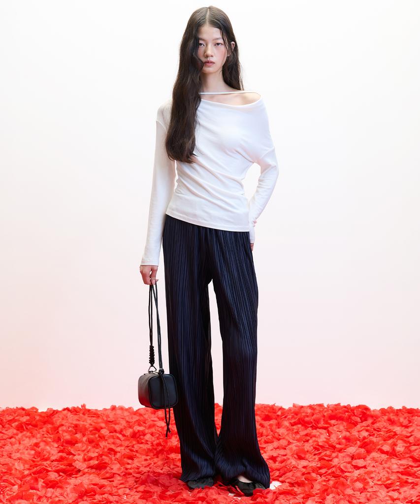 HAE BY HAEKIM [Atelier] Топ с драпировкой на бретельках_Белый