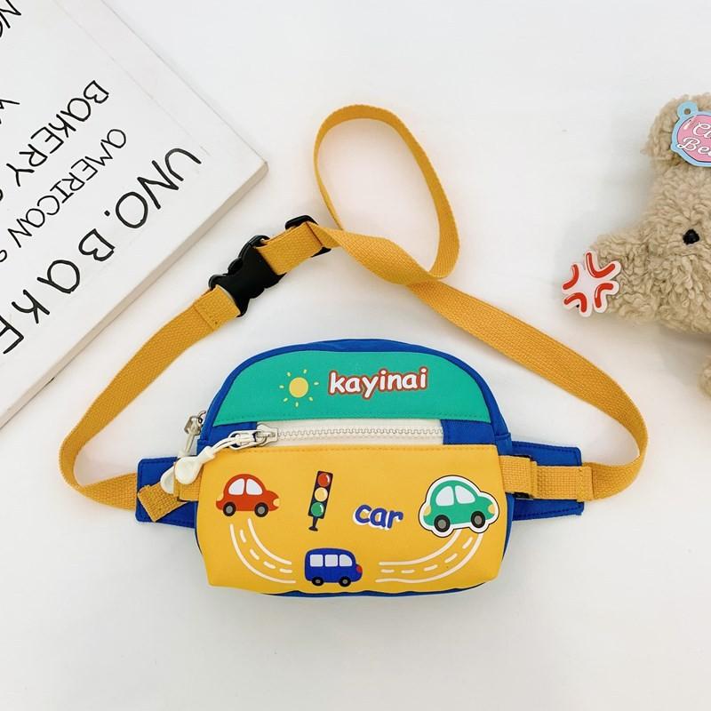 Adorable Cartoon Car Design Kids Backpack With Lightweight Nylon Fabric For Preschoolers