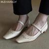 Chunky Pointed Toe Women Mary Jane Shoes Designer Shallow Fashion Dress Shoes Women 2024 Trend Walking Eleglant Zapatillas Mujer