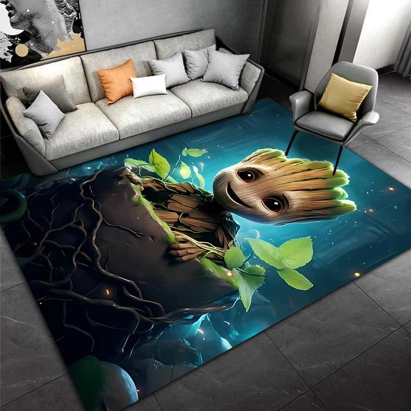 Marvel-Groot Avengers Little Tree Man Carpet for Living Room Home Decor Large Area Bedroom Floor Rug Non-slip Easy Mat