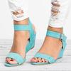 Fashion Women's Wedge High Heel Sandals Summer 2024 New Buckle Strap Sexy Peep Toe Female Platform Sandals Big Size bohemian sandal