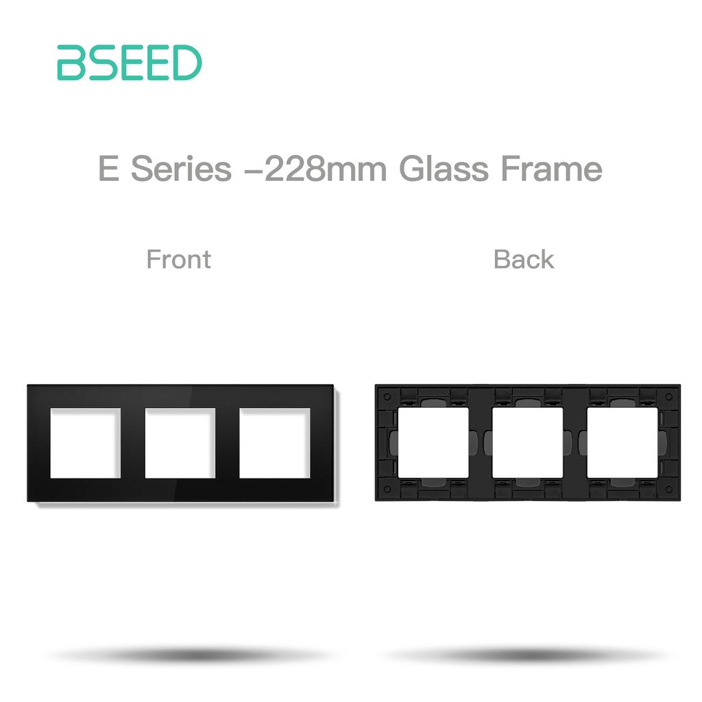 BSEED Switch DIY Modules Light Switch Parts Black Glass/Plastic Frame DIY Combination Wall Sockets TV CAT6 USB-C Charge Key
