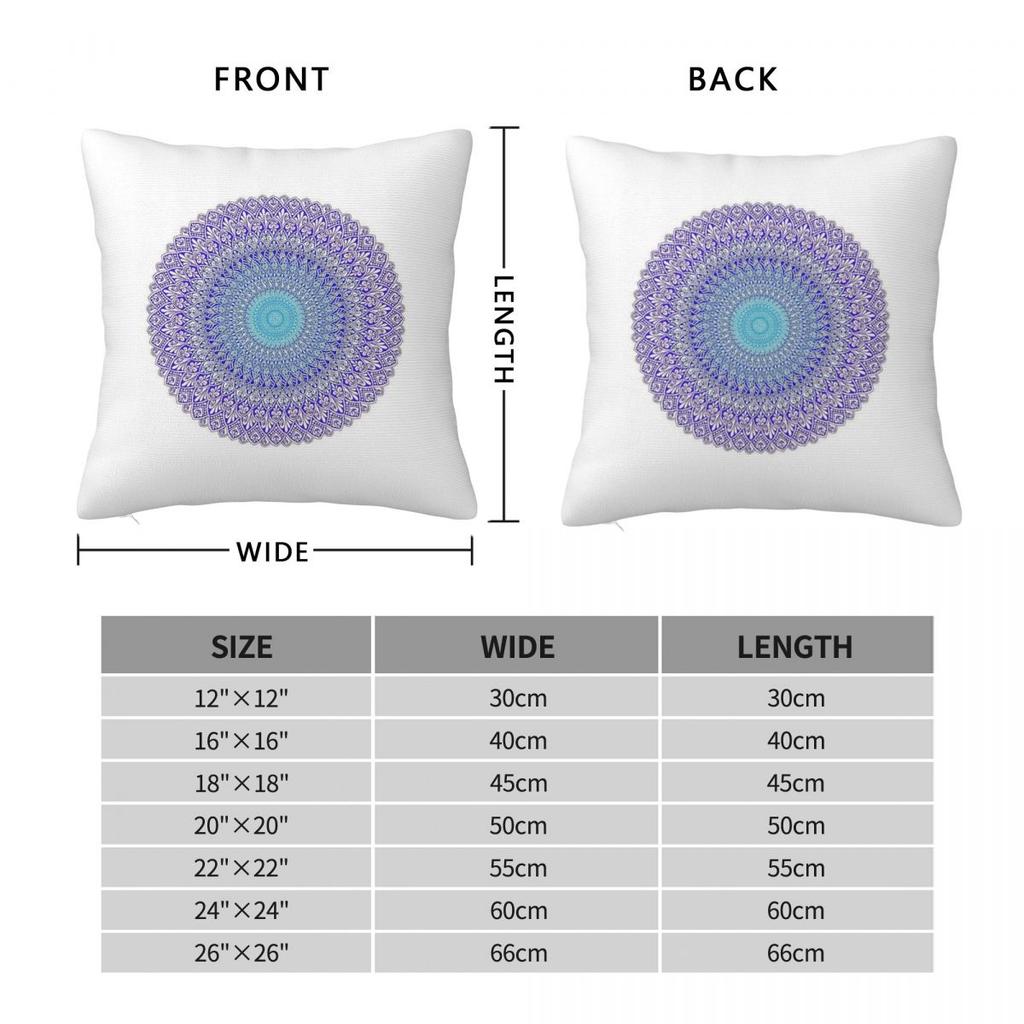 Blue And Purple Mandala Square Pillowcase Polyester Linen Velvet Creative Zip Decor Throw Pillow Case Room Cushion Cover