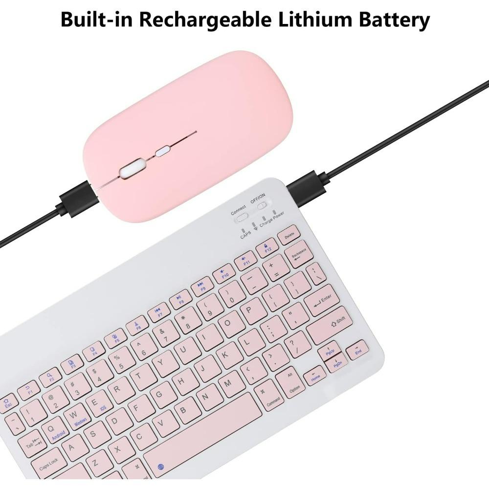 10-дюймовая беспроводная мини-клавиатура Bluetooth для iPad, телефона, планшета. Портативная Bluetooth-клавиатура и мышь для Samsung Android