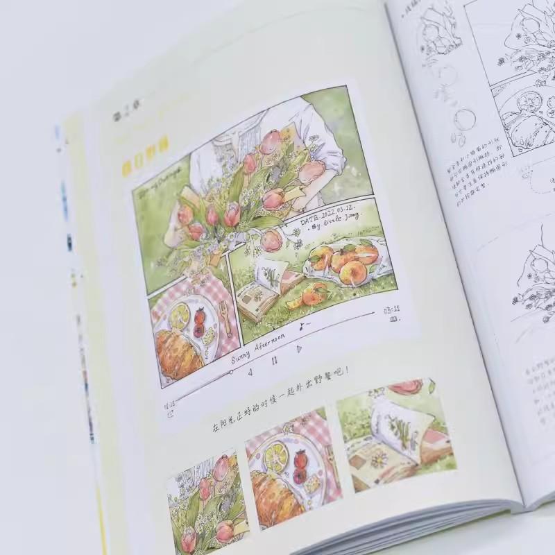 Теплый теплый Введение в Цветную Ручку-Фонарик Ручной Рисунок Учебник Копирование Акварели Альбом Книга
