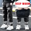 Winter Kids Boys Warm Pants Printed Elastic Waist Outdoor Pants