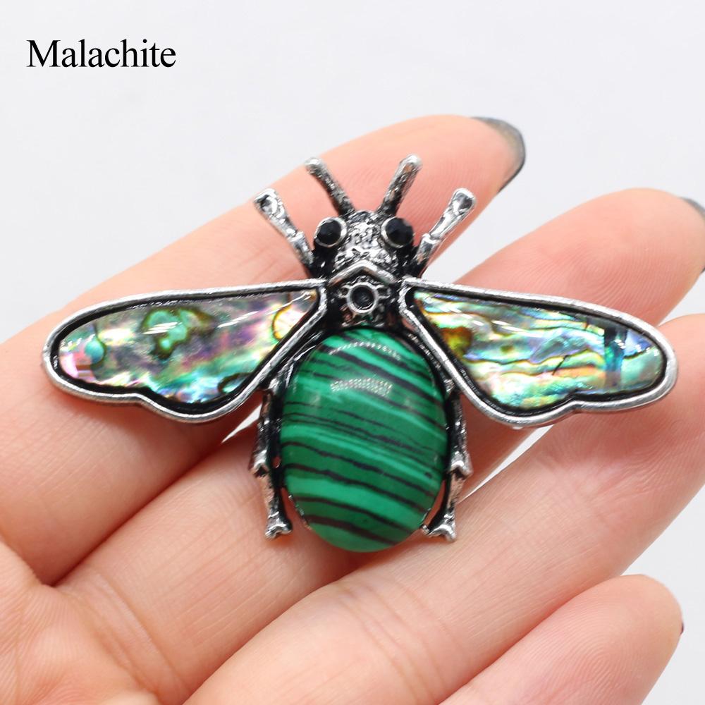 1Pc Reiki Healing Crystal Pendant, Natural Stone Insect Shape Charms for DIY Necklace Hanging Decoration Accessories, Jewelry Making Halloween Crafts