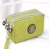 Fashion Portable Women Makeup Bag Coin Purse Three Zipped  Wallet Big Capacity Phone Pouch