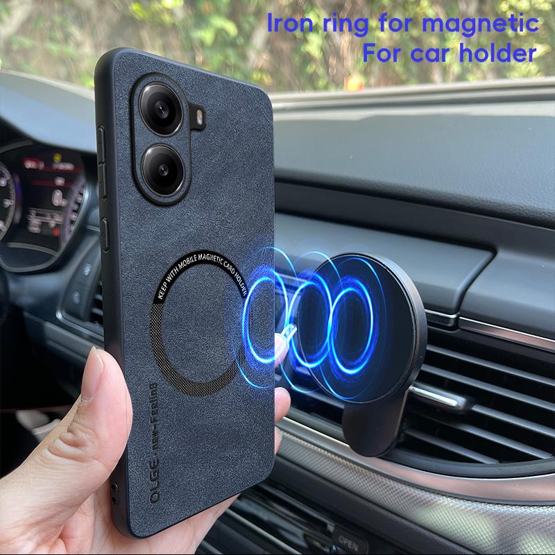 Для POCO X7 X7 Pro Чехол из овчины с мелкими отверстиями, магнитный, ТПУ с мягкими краями, противоударный, против отпечатков пальцев