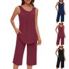 Women Sleeveless Loungewear Yoga Set Women Clothing Sports Set Jogger Comfy Sweatsuit Set For Women