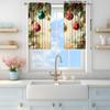2pcs Beautiful Christmas Lights Printed Curtain for Home Decor - Rod Pocket Window Treatment for Bedroom, Office, Kitchen