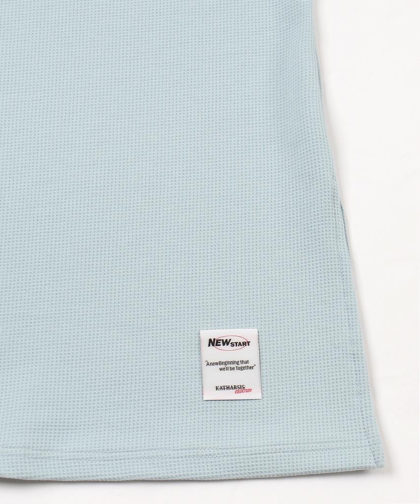 Catharsis Waffle Tank Tab Backless Long Dress Light Blue One Size