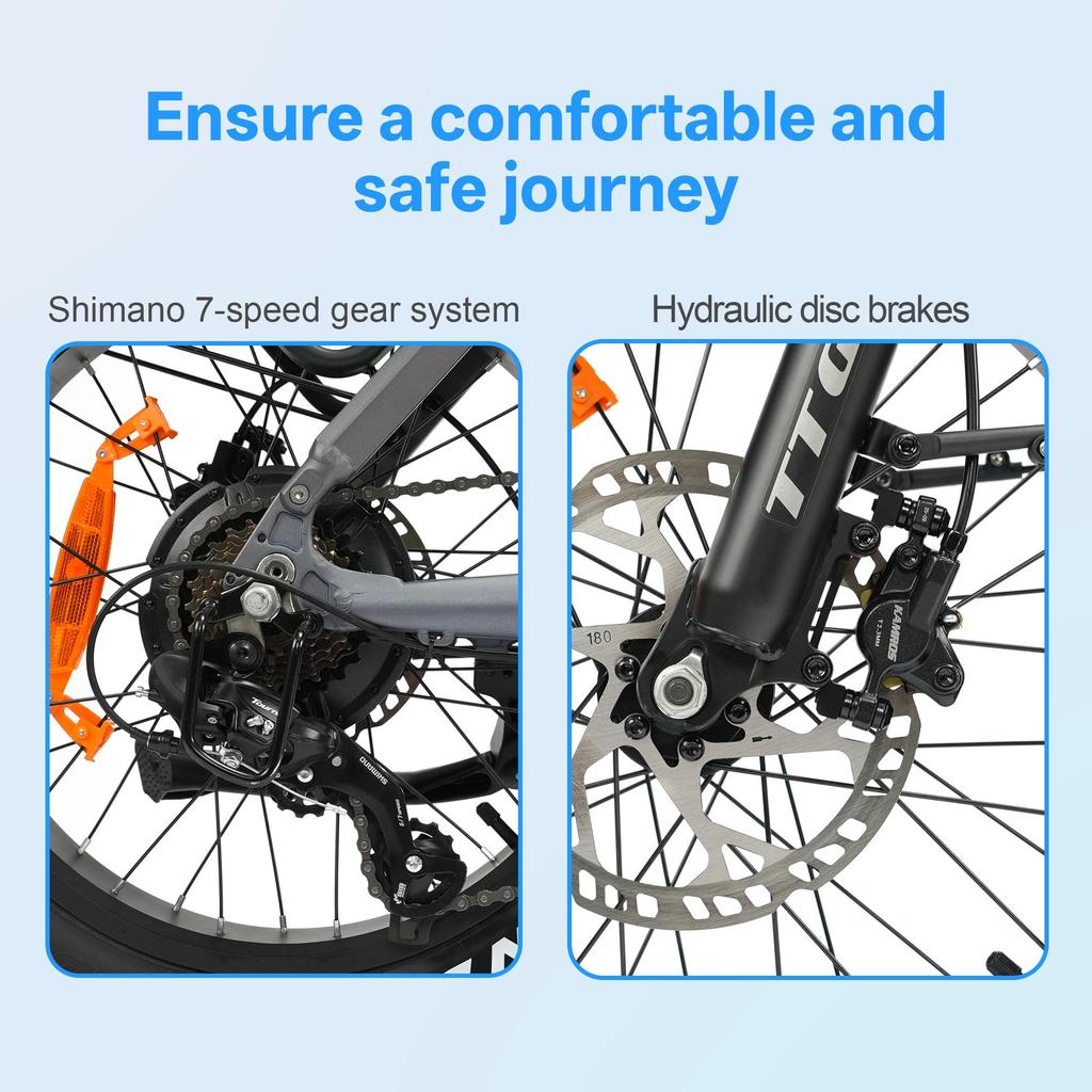 TTGO F6 PRO Electric Bicycle 25km/h Speed 140km Range 48V 18Ah Lithium-Ion Battery 150kg Maximum Load