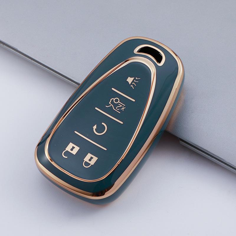 Корпус ключа автомобиля с золотой оправой для Chevrolet Malibu XL, Camaro, Trailblazer RS. 5-пуговичный 4-пуговичный с пряжкой-пакетом. Применимо к трансграничным территориям.