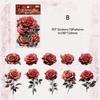 Journamm 10pcs/pack Rose Theme PET Stickers Flowers Stickers DIY Scrapbooking Collage Diary Aesthetics Decor Sticker Stationery