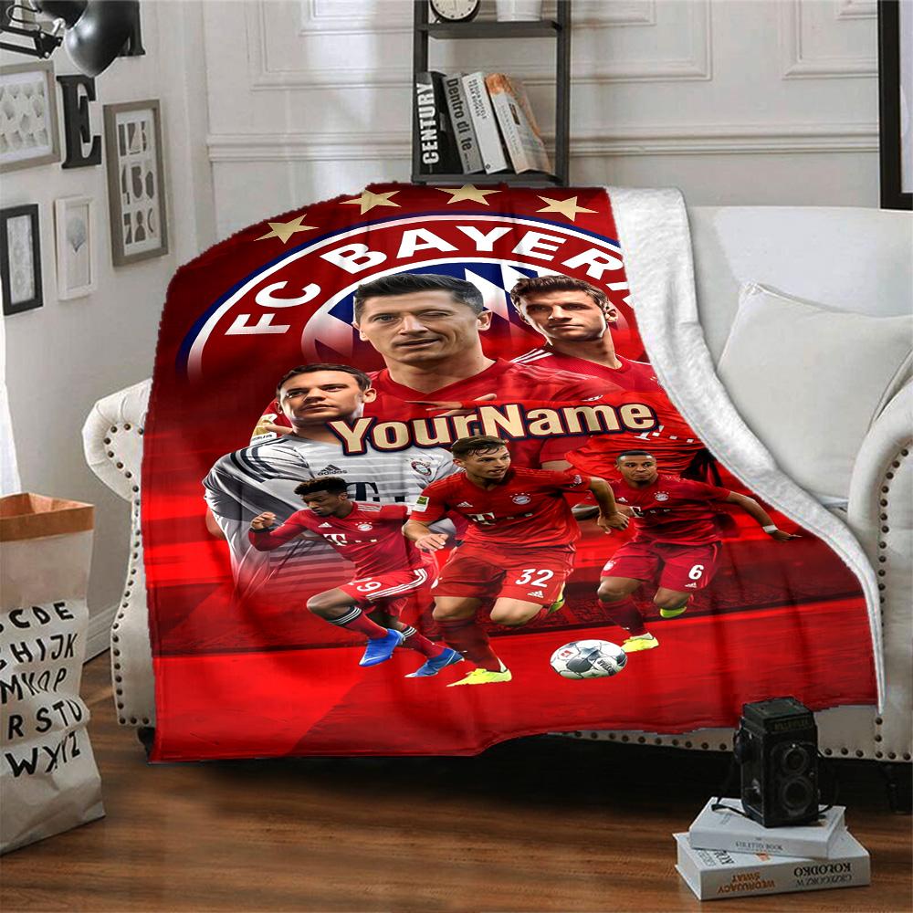 Bayern Munich Customize Your Name Blanket Multi-purpose Customizable Blanket Soft Warm Cozy Throw For Home Decor Living Room Office Chair Office