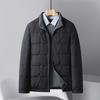 Легкая куртка-пуховик для мужчин среднего возраста, повседневный короткий стиль, новый стиль на осень и зиму, мужская теплая модная куртка-пуховик с воротником-стойкой