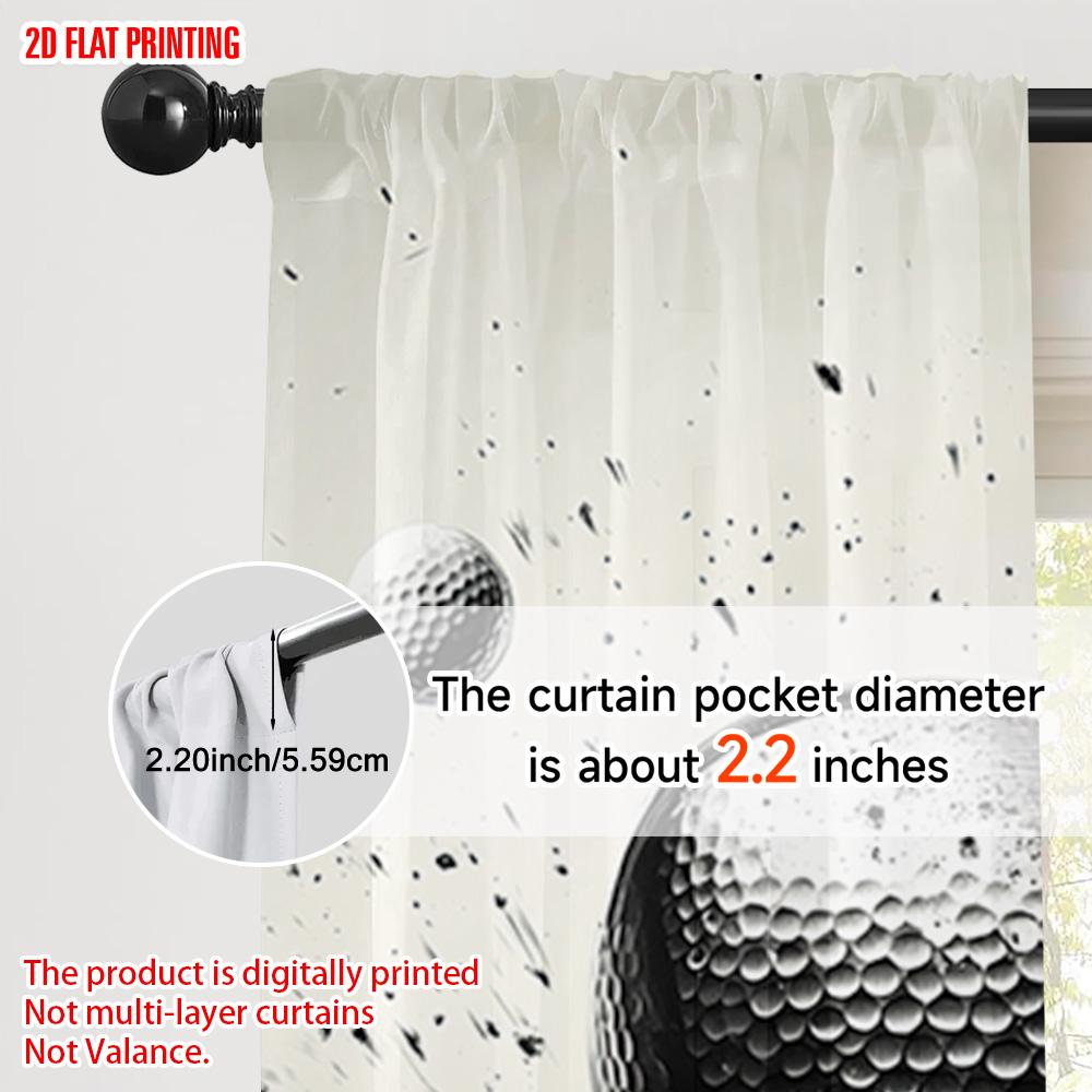 2pcs, plane printing Popular Curtain Panels golf Versatile Polyester Fabric (without rod) Decorations For Home Perfect for