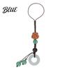 Braided Cell Phone Strap Flower Mobile Charm with Wooden