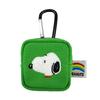 Nakajima Corporation Peanuts Snoopy Colorful Carabiner Mini 7cm H X W X 4cm D Pouch, Green, 206442-25, 6.5cm