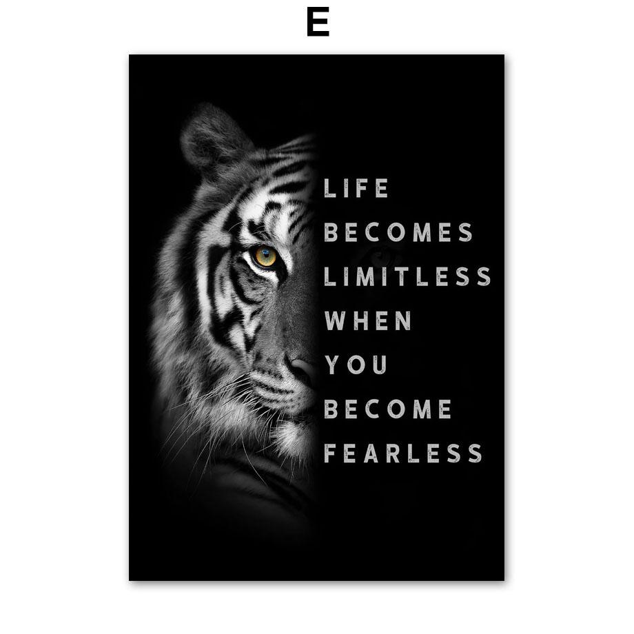 Черно-белый лев, тигр, леопард, зверь, цитаты, плакаты на скандинавскую тему и принты, настенная живопись на холсте, картины для декора гостиной