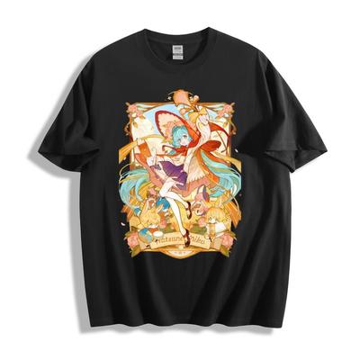 Винтажная - в раме - Футболка Hatsune Miku - Изящная и красочная унисекс футболка