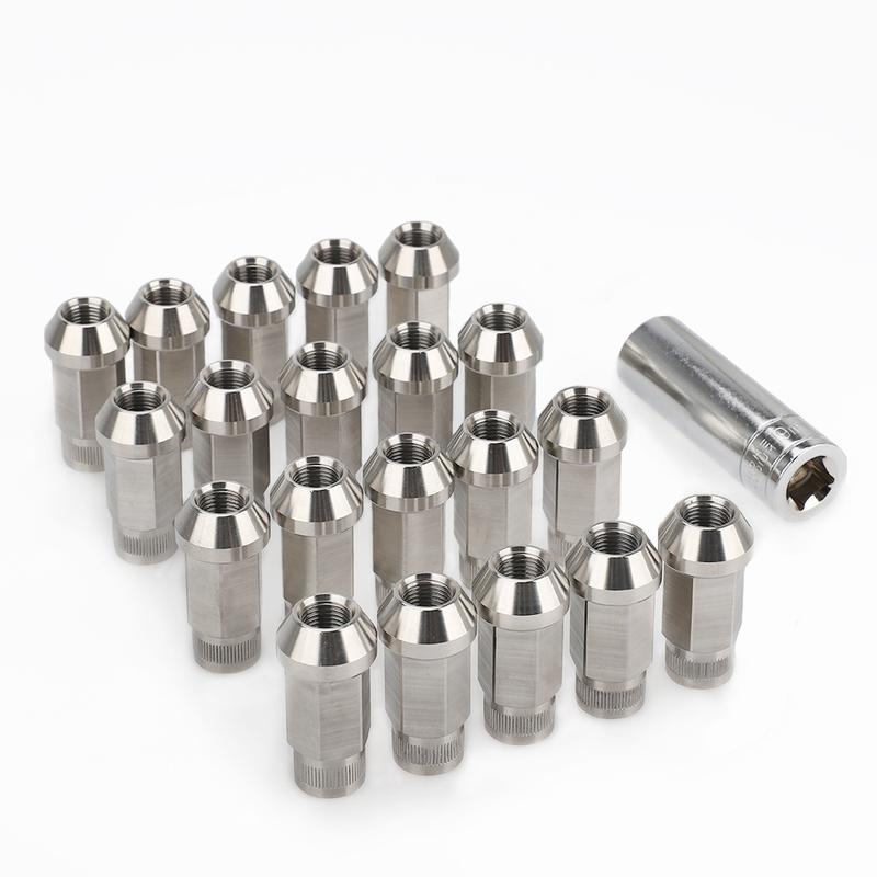 20PCS Stainless Steel Lug Nuts M12x1.25 M12x1.5 M14x1.5 M14x2 1/2-20 Wheel Nuts Bolts For Mazda KIA Lincoln Suzuki