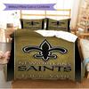 Name Custom New Orleans Saints Pattern Bedding Set Quilt Cover Pillowcase Home Decor Gift (1 * duvet cover + 2 * pillowcase, without core)