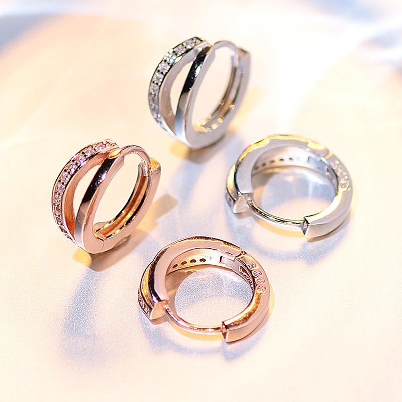 «Модные корейские простые серьги-клипсы из золота и розового золота 2024 года для женщин»